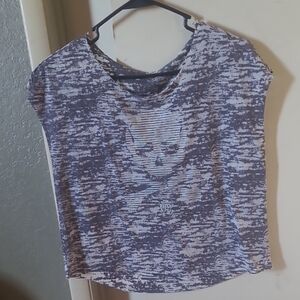 Betsey Johnson Black and White Skull Print Tee